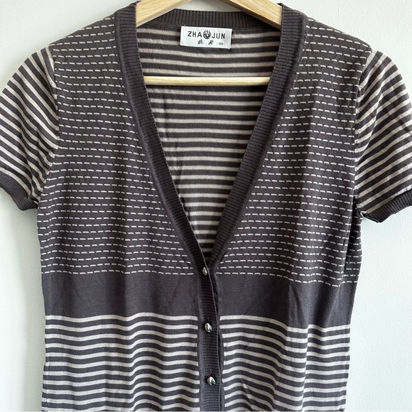 Zhao Jun Mulberry Silk Blended Short Sleeve  Cardigan - Picture 2 of 7